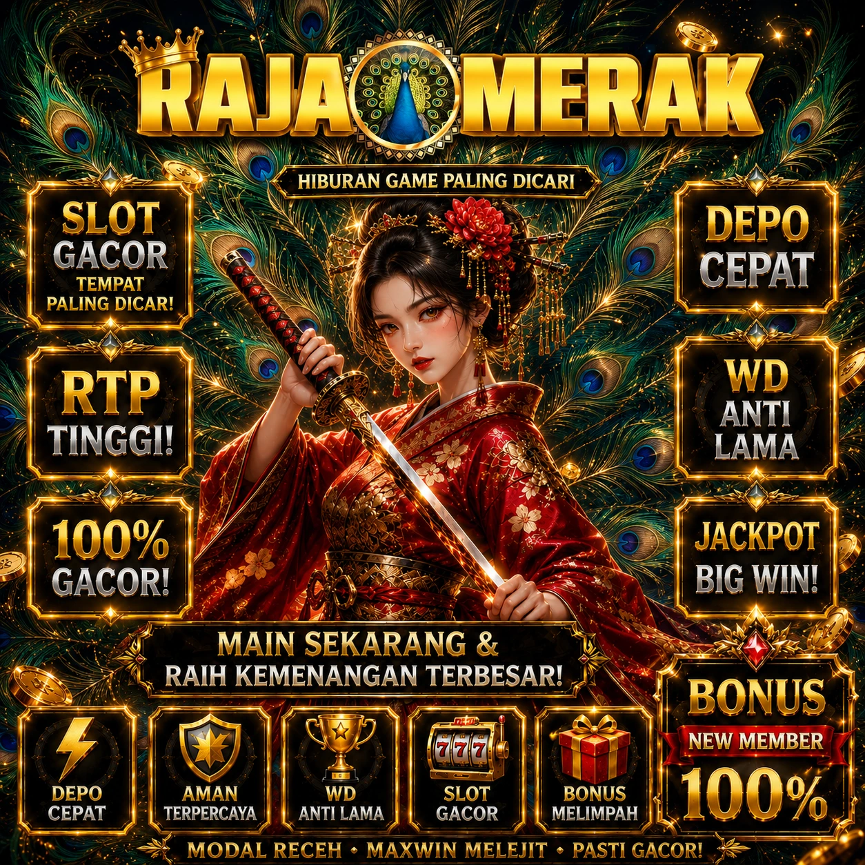 RAJAMERAK | Situs Live Terpercaya dengan RTP 98%, MaxWin Hingga 1 Miliar, Jackpot Gede!